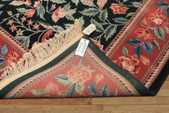 9x12 Emerald, Pink, Rose Color Hand Knotted Pak Persian Wool Traditional Oriental Rug