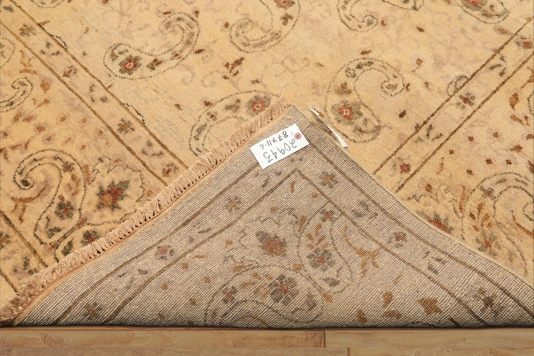 9x12 Beige, Caramel, Green Color Hand Knotted Agra Wool Traditional Oriental Rug
