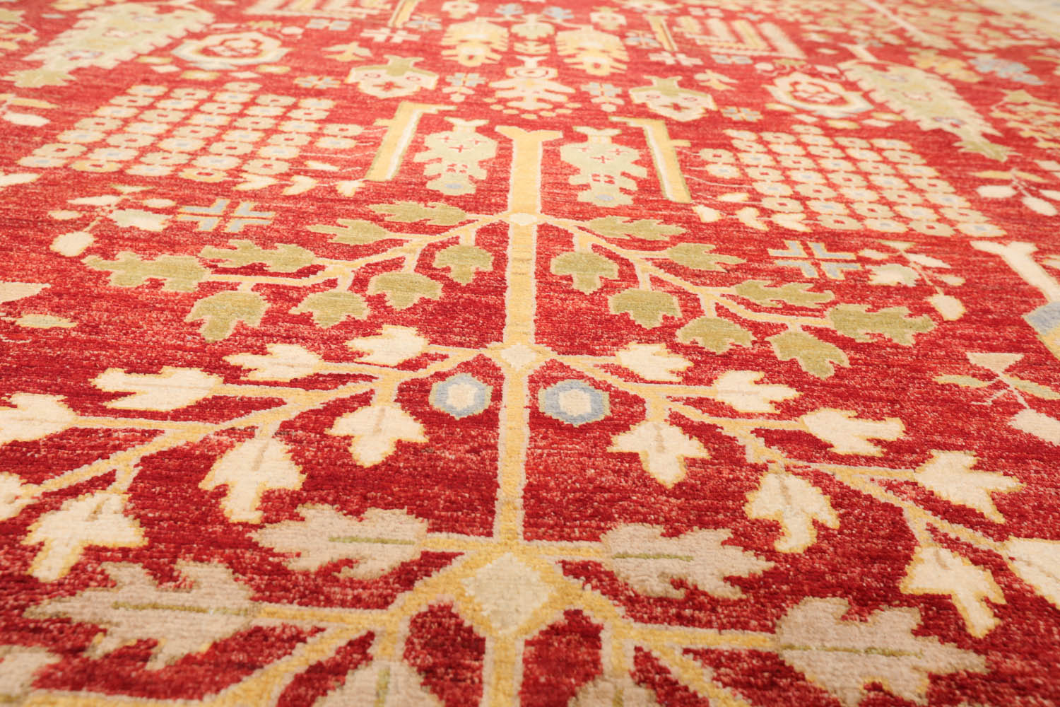 9x12 Rust, Ivory, Gold Color Hand Knotted All-Over 100% Wool Traditional-Persian/Oriental Oriental Rug