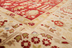 9x12 Rust, Ivory, Gold Color Hand Knotted All-Over 100% Wool Traditional-Persian/Oriental Oriental Rug
