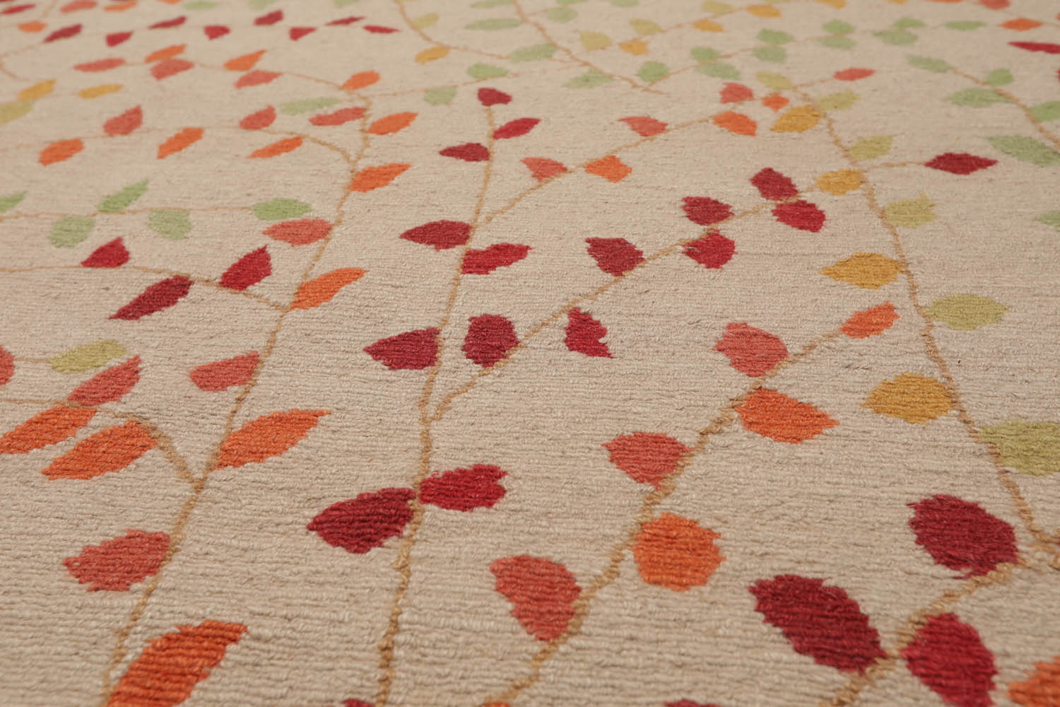 8x10 Beige, Orange, Rust Color Hand Knotted Floral 100% Wool Transitional Oriental Rug