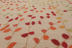 8x10 Beige, Orange, Rust Color Hand Knotted Floral 100% Wool Transitional Oriental Rug