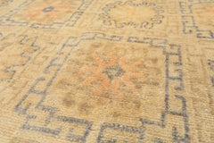 6x9 Beige, Peach, Slate Color Hand Knotted Oushak Wool Transitional Oriental Rug