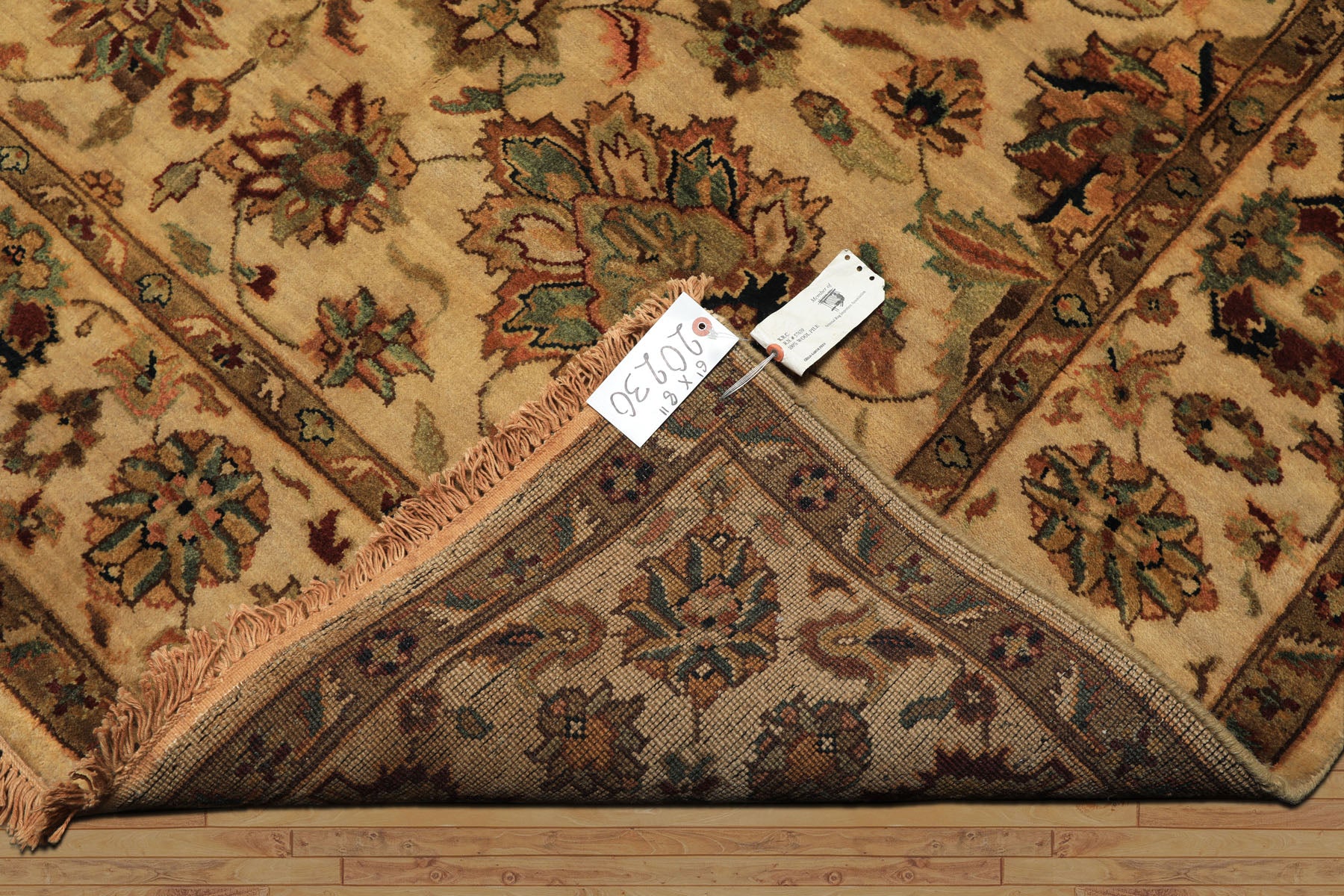 6x9 Tan, Sage, Brown Color Hand Knotted Agra Wool Traditional Oriental Rug
