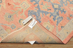 9x12 Blush, Blue, Mint Color Hand Knotted Oushak Wool Transitional Oriental Rug