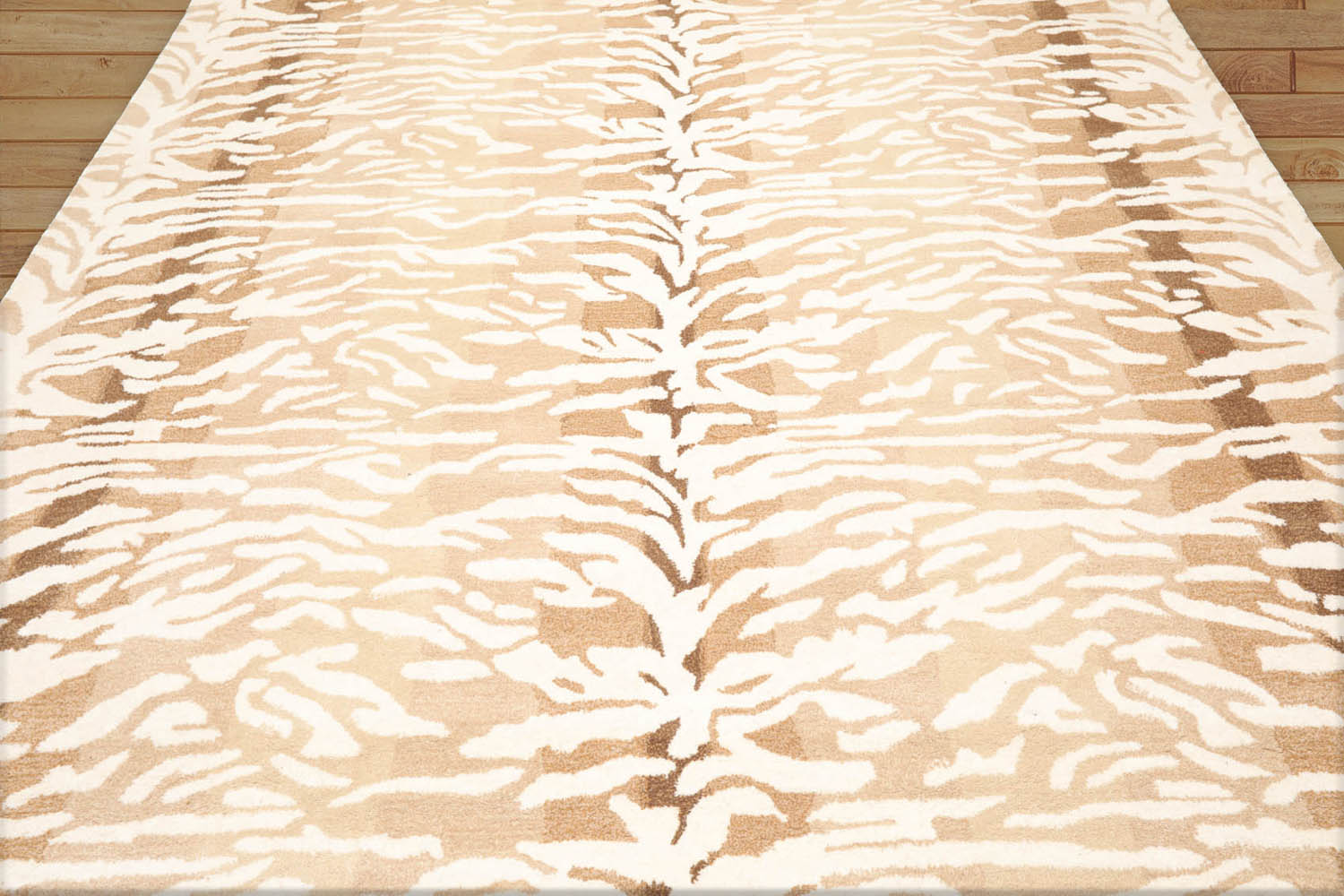 Multi Size Ivory Beige Brown Color Hand Tufted Animal Print 100% Wool Modern Oriental Rug