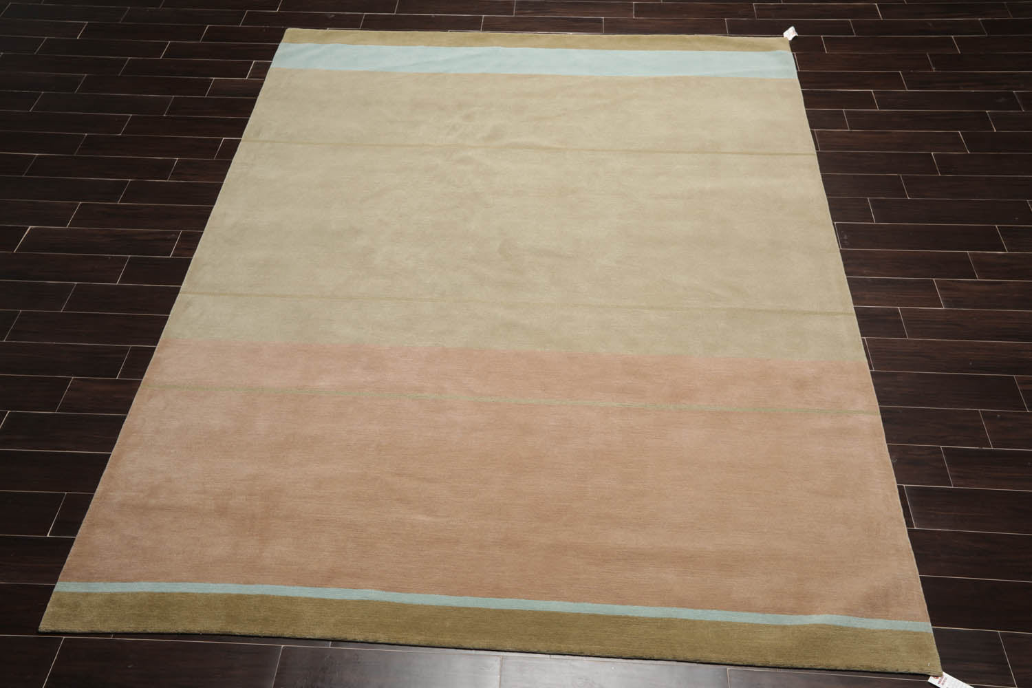 8x10 Multi, Taupe, Blue Color Hand Knotted Tibetan 100% Wool Modern Oriental Rug