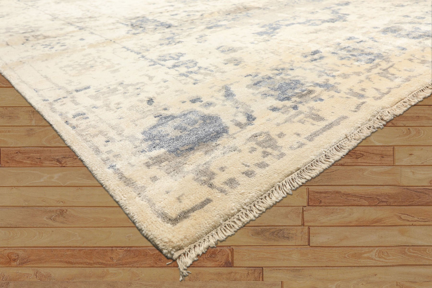 9x12 Taupe, Ivory, Gray Color Hand Knotted Oushak Bamboo Silk Transitional Oriental Rug