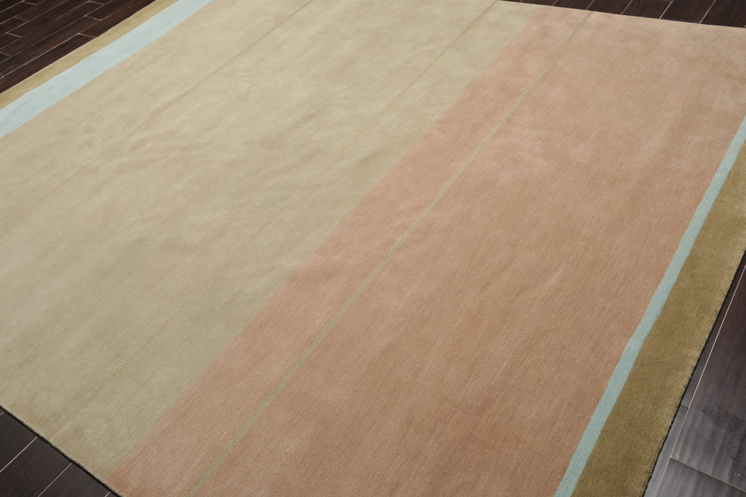 8x10 Multi, Taupe, Blue Color Hand Knotted Tibetan 100% Wool Modern Oriental Rug