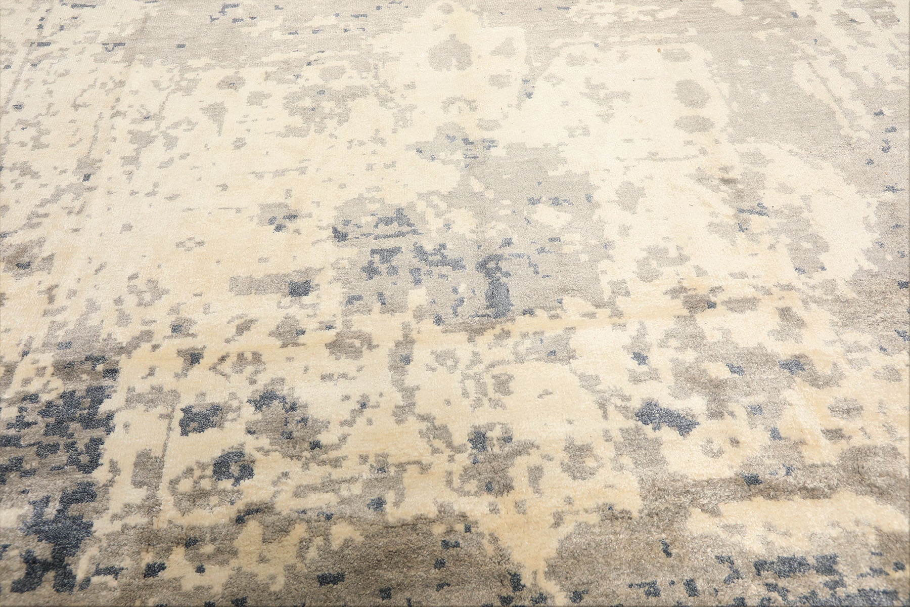 9x12 Taupe, Ivory, Gray Color Hand Knotted Oushak Bamboo Silk Transitional Oriental Rug