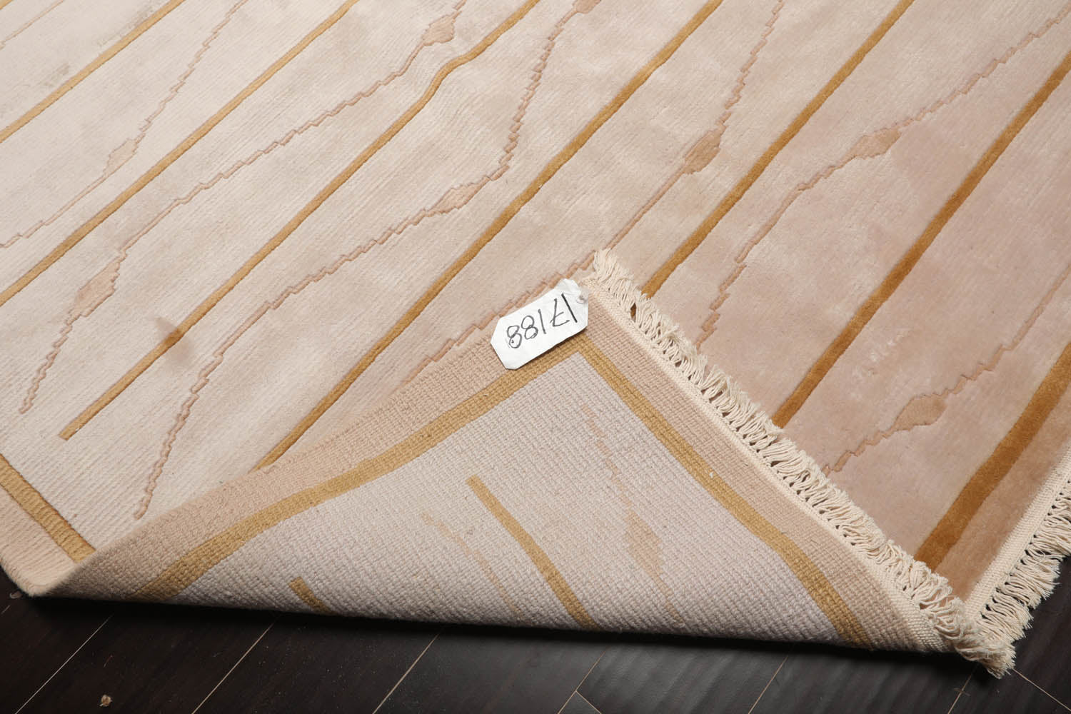 6x9 Beige, Tan, Pale Gold Color Hand Knotted All-Over 100% Wool Modern Oriental Rug