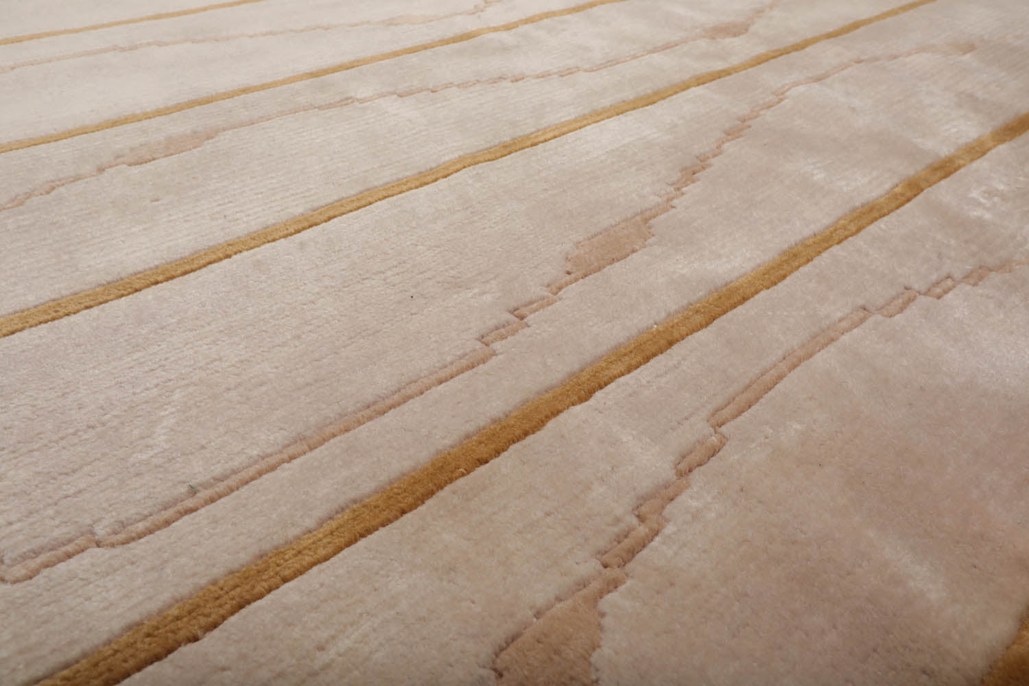 6x9 Beige, Tan, Pale Gold Color Hand Knotted All-Over 100% Wool Modern Oriental Rug