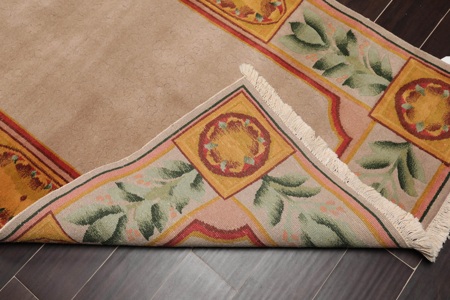 3x5 Taupe, Gold, Aqua Color Hand Knotted Floral 100% Wool Traditional-Persian/Oriental Oriental Rug