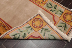 3x5 Taupe, Gold, Aqua Color Hand Knotted Floral 100% Wool Traditional-Persian/Oriental Oriental Rug