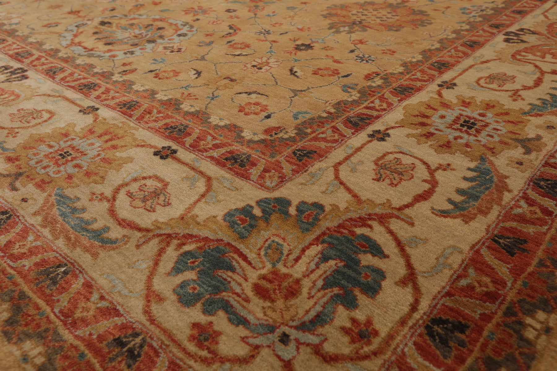 9x12 Tan, Beige, Rust Color Hand Knotted All-Over 100% Wool Traditional-Persian/Oriental Oriental Rug