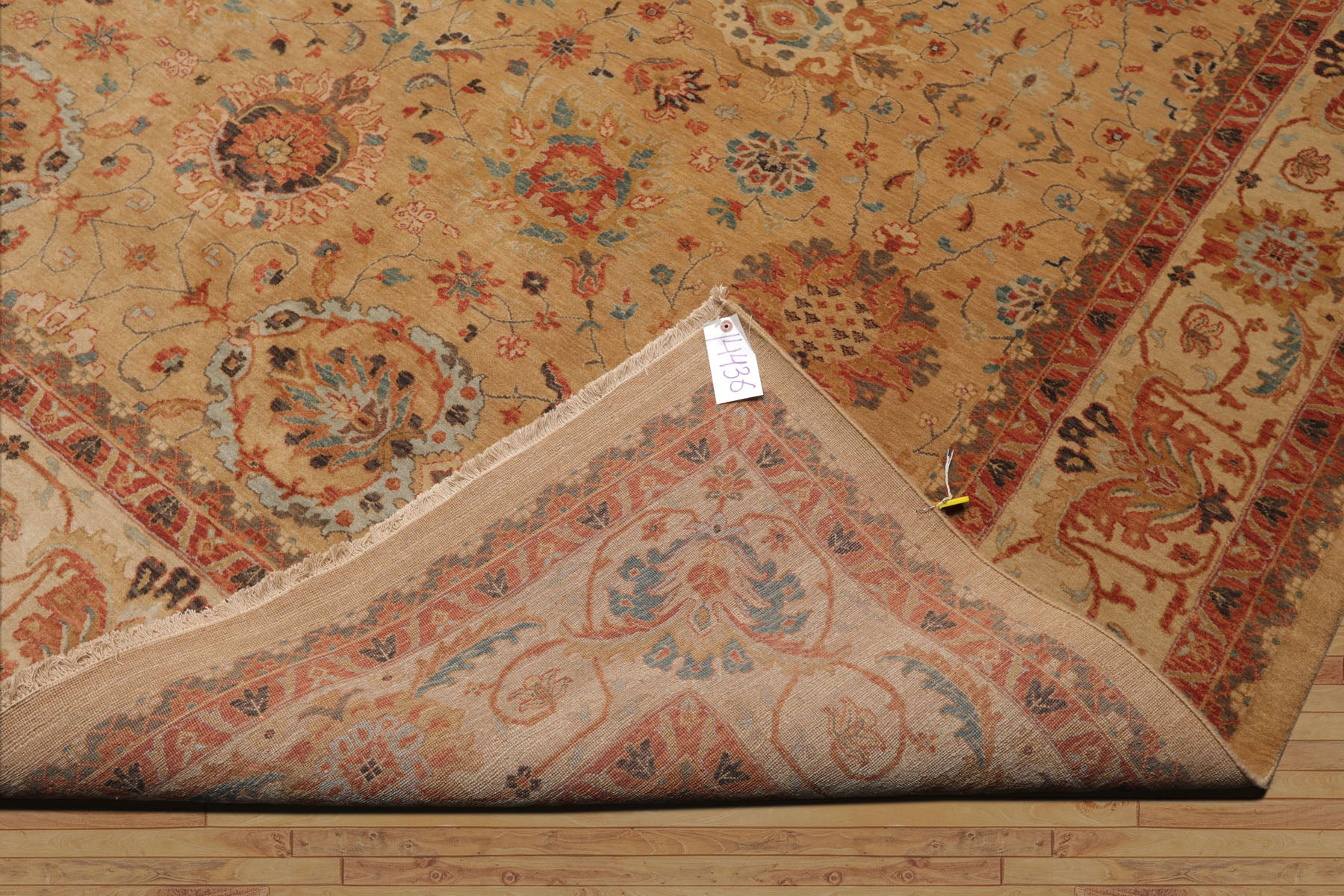 9x12 Tan, Beige, Rust Color Hand Knotted All-Over 100% Wool Traditional-Persian/Oriental Oriental Rug
