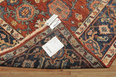 8x10 Rust, Navy, Ivory Color Hand Knotted Oushak Wool Traditional Oriental Rug