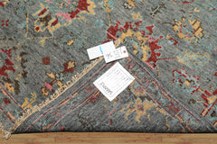 6x9 Gray, Aqua, Pink Color Hand Knotted Oushak Wool Traditional Oriental Rug