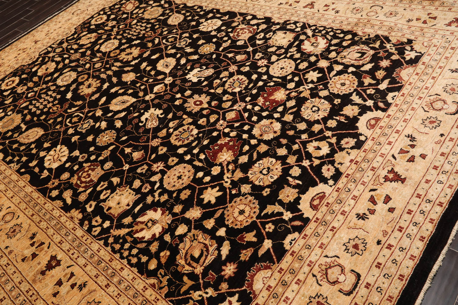 9x12 Brown, Caramel, Beige Color Hand Knotted All-Over 100% Wool Traditional-Persian/Oriental Oriental Rug