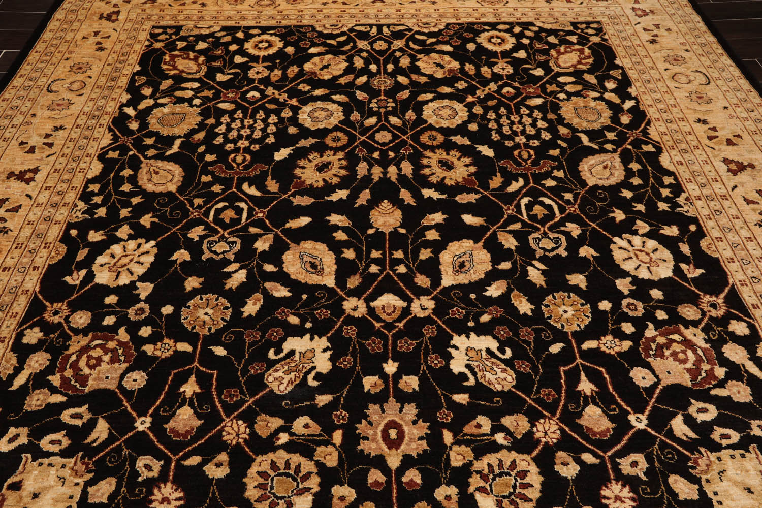 9x12 Brown, Caramel, Beige Color Hand Knotted All-Over 100% Wool Traditional-Persian/Oriental Oriental Rug