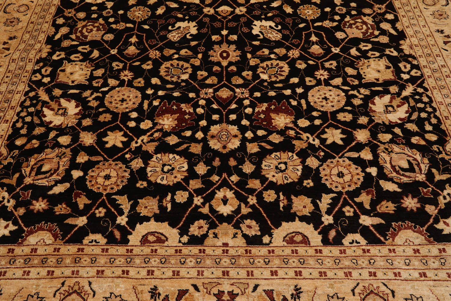 9x12 Brown, Caramel, Beige Color Hand Knotted All-Over 100% Wool Traditional-Persian/Oriental Oriental Rug