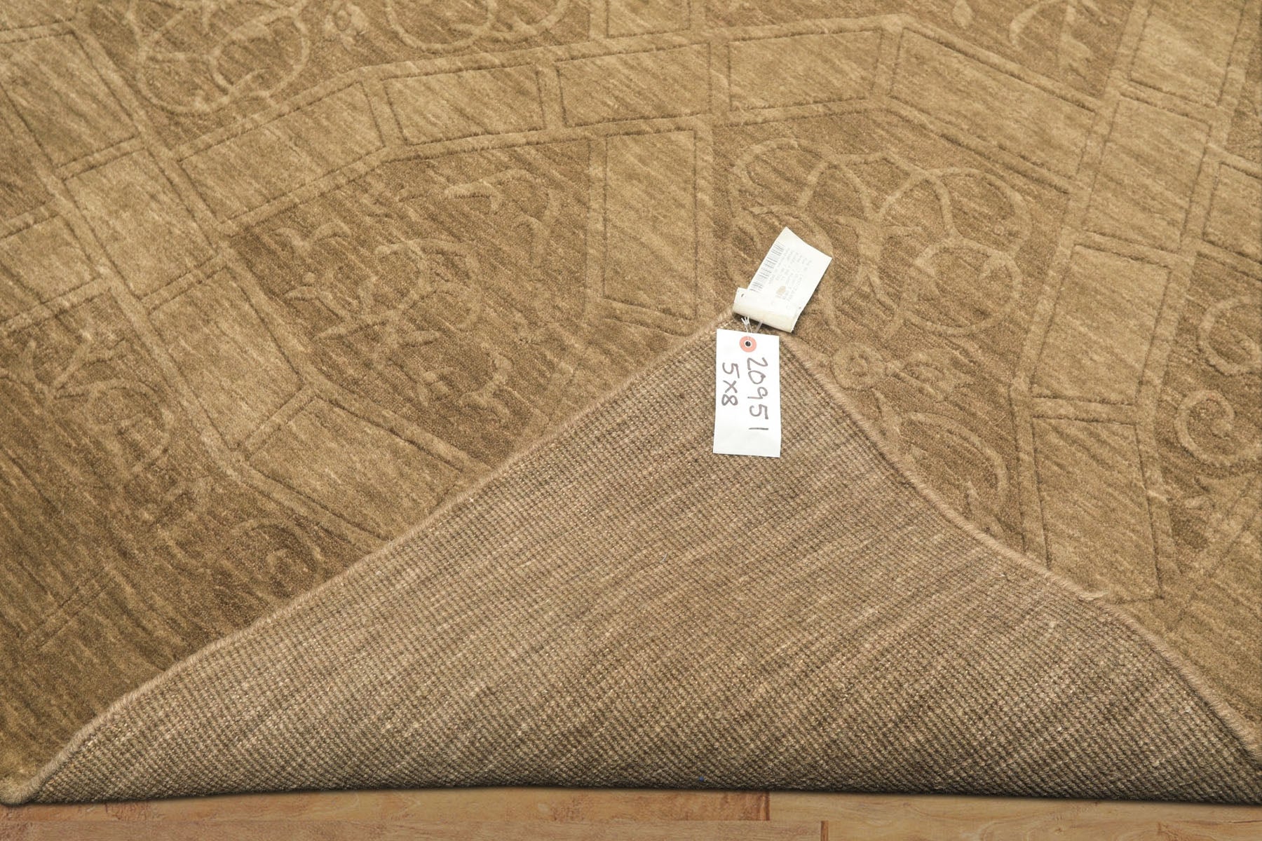 5x8 Olive, Green, Color Hand Loomed Tibetan Wool Modern & Contemporary Oriental Rug