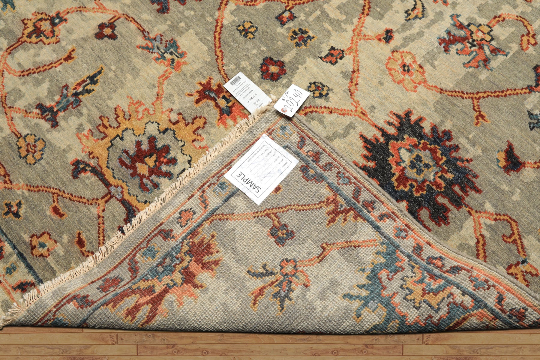 6x9 Gray, Beige, Gold Color Hand Knotted Oushak Wool Arts & Crafts Oriental Rug