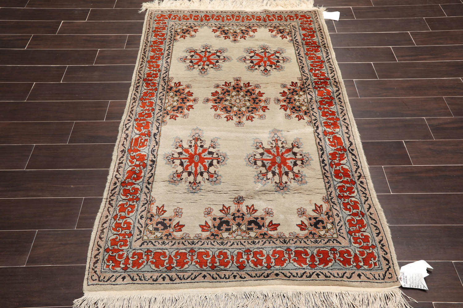4x6 Mint, Burnt Orange, Charcoal Color Hand Knotted Floral 100% Wool Traditional-Persian/Oriental Oriental Rug