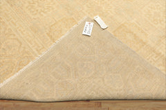 8x10 Beige, Tan, Celadon Color Hand Knotted Oushak Wool Transitional Oriental Rug