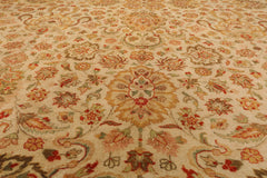 9x12 Beige, Tan, Green Color Hand Knotted All-Over 100% Wool Traditional Oriental Rug