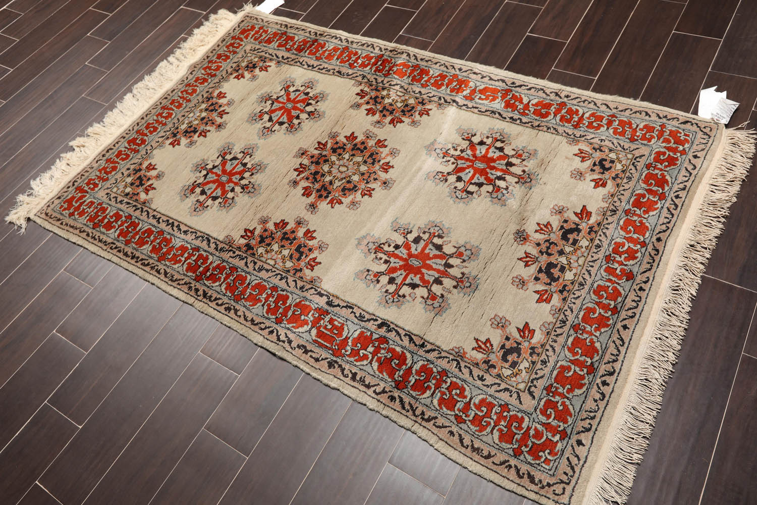 4x6 Mint, Burnt Orange, Charcoal Color Hand Knotted Floral 100% Wool Traditional-Persian/Oriental Oriental Rug