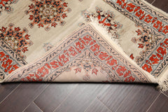 4x6 Mint, Burnt Orange, Charcoal Color Hand Knotted Floral 100% Wool Traditional-Persian/Oriental Oriental Rug