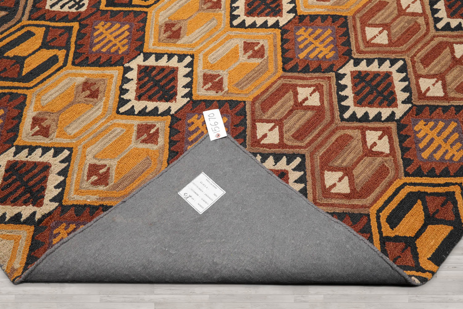 Multi Size Gold Rust Charcoal Color Hand Tufted All-Over 100% Wool Modern Oriental Rug