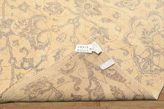 8x10 Ivory, Gray, Teal Color Hand Knotted Peshawar Wool Transitional Oriental Rug