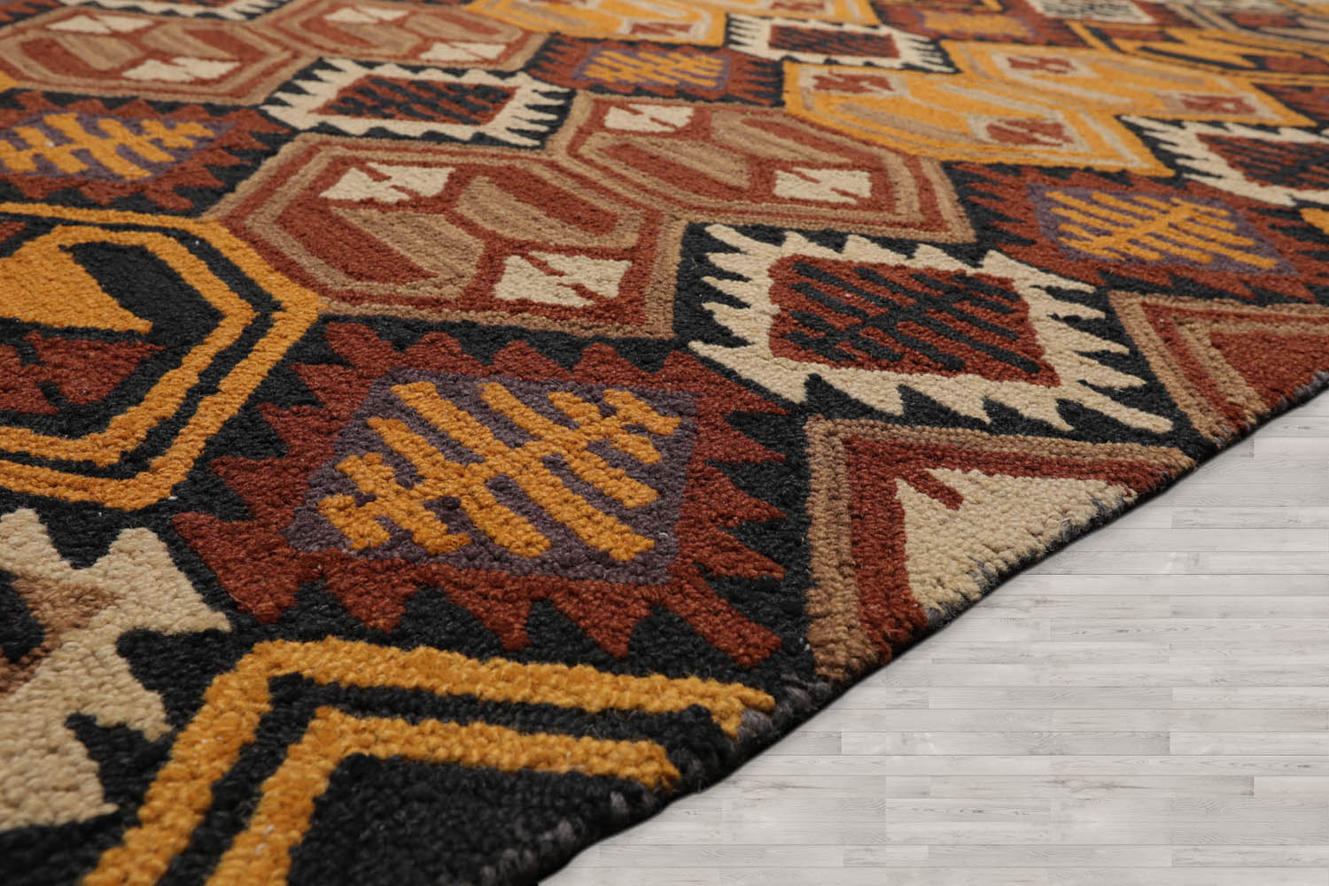 Multi Size Gold Rust Charcoal Color Hand Tufted All-Over 100% Wool Modern Oriental Rug