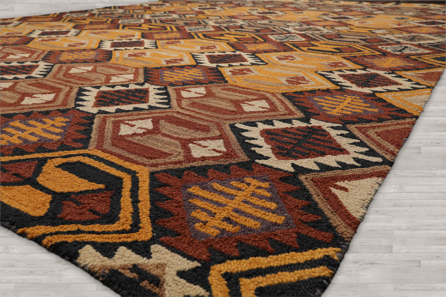Multi Size Gold Rust Charcoal Color Hand Tufted All-Over 100% Wool Modern Oriental Rug