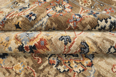 6x9 Beige, Rust, Navy Color Hand Knotted Oushak Wool Arts & Crafts Oriental Rug