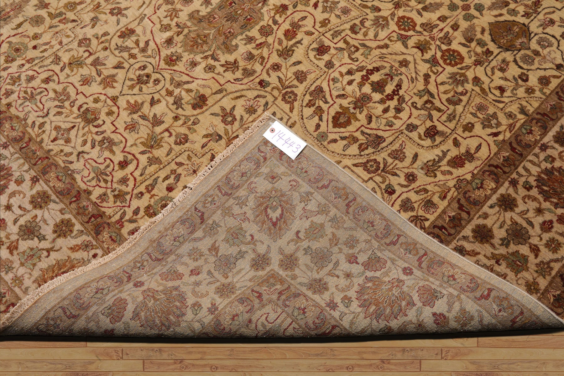 8x10 Beige, Brown, Sage Color Hand Knotted All-Over 100% Wool Traditional-Persian/Oriental Oriental Rug