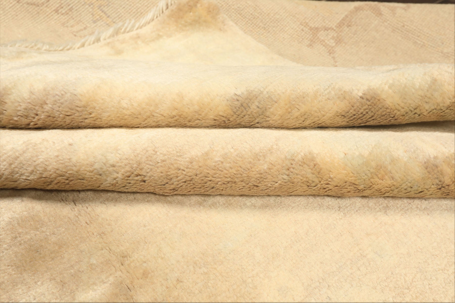 8x10 Beige, Taupe, Celadon Color Hand Knotted Oushak New Zealand Wool Transitional Oriental Rug