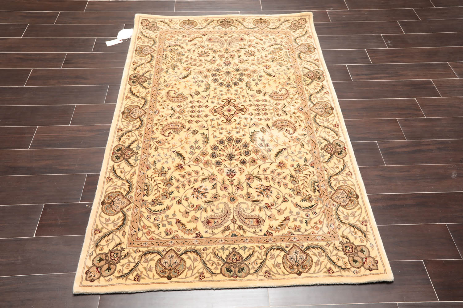 3x5 Tan, Brown, Gray Color Hand Tufted Oriental New Zealand Wool & Silk||Wool||Silk Traditional Oriental Rug