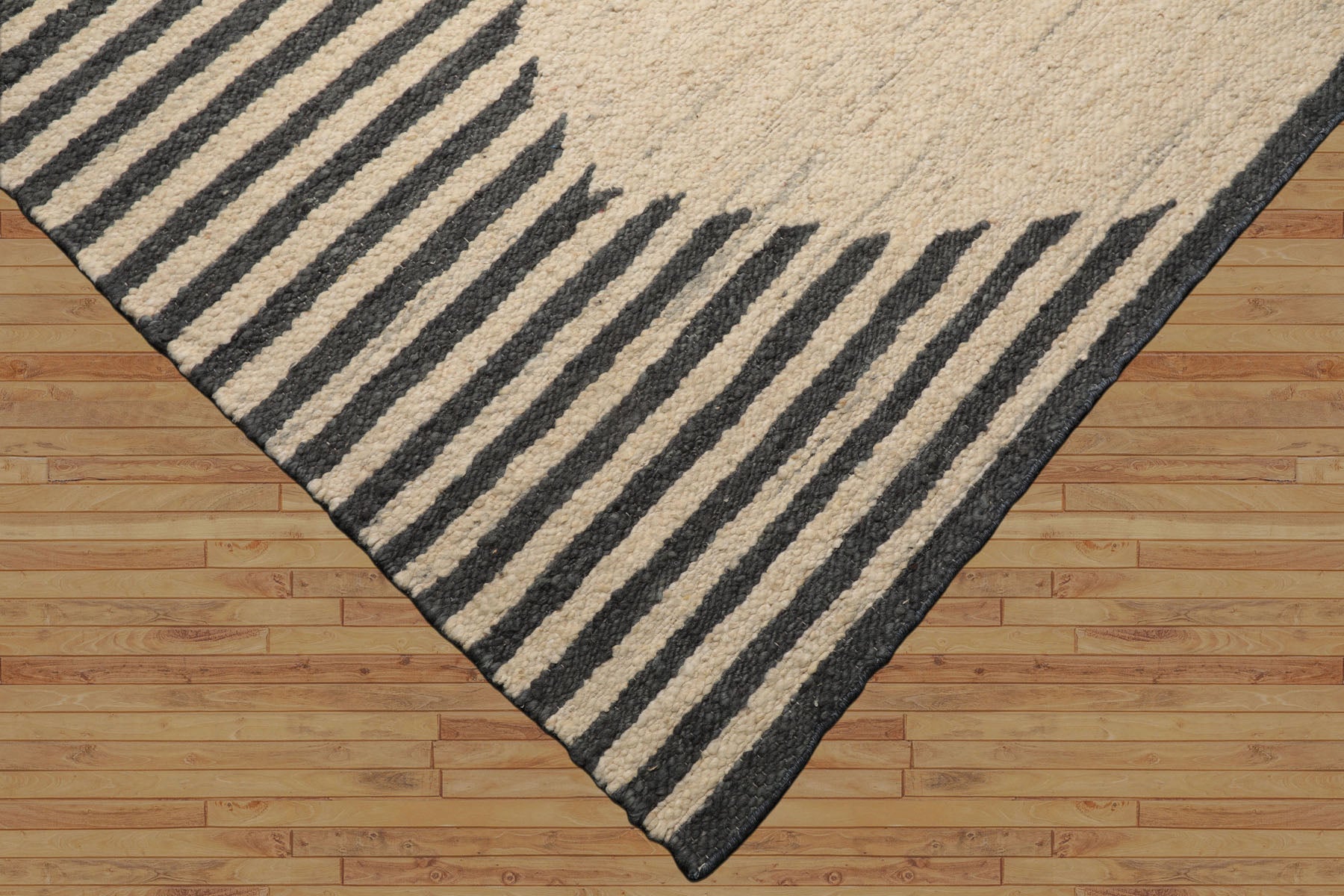 Caledian Multi Size Oatmeal Hand Woven Wool Area Rug LoomBloom Geometric Flatweave Contemporary Style