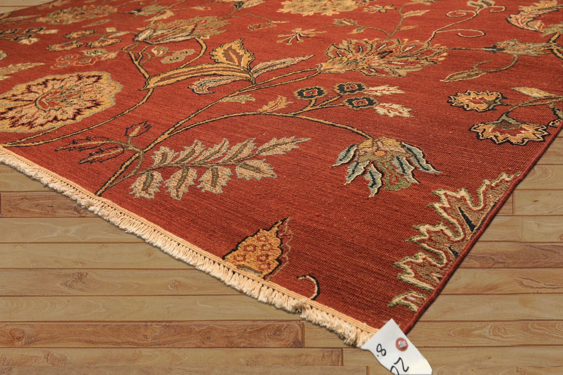8x10 Rust, Gold, Charcoal Color Hand Knotted Soumak Wool Transitional Oriental Rug