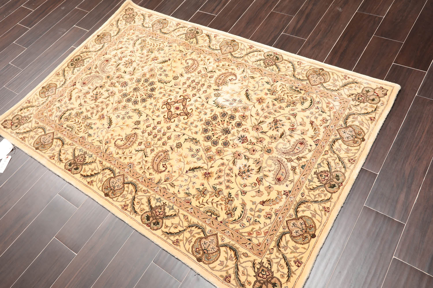 3x5 Tan, Brown, Gray Color Hand Tufted Oriental New Zealand Wool & Silk||Wool||Silk Traditional Oriental Rug