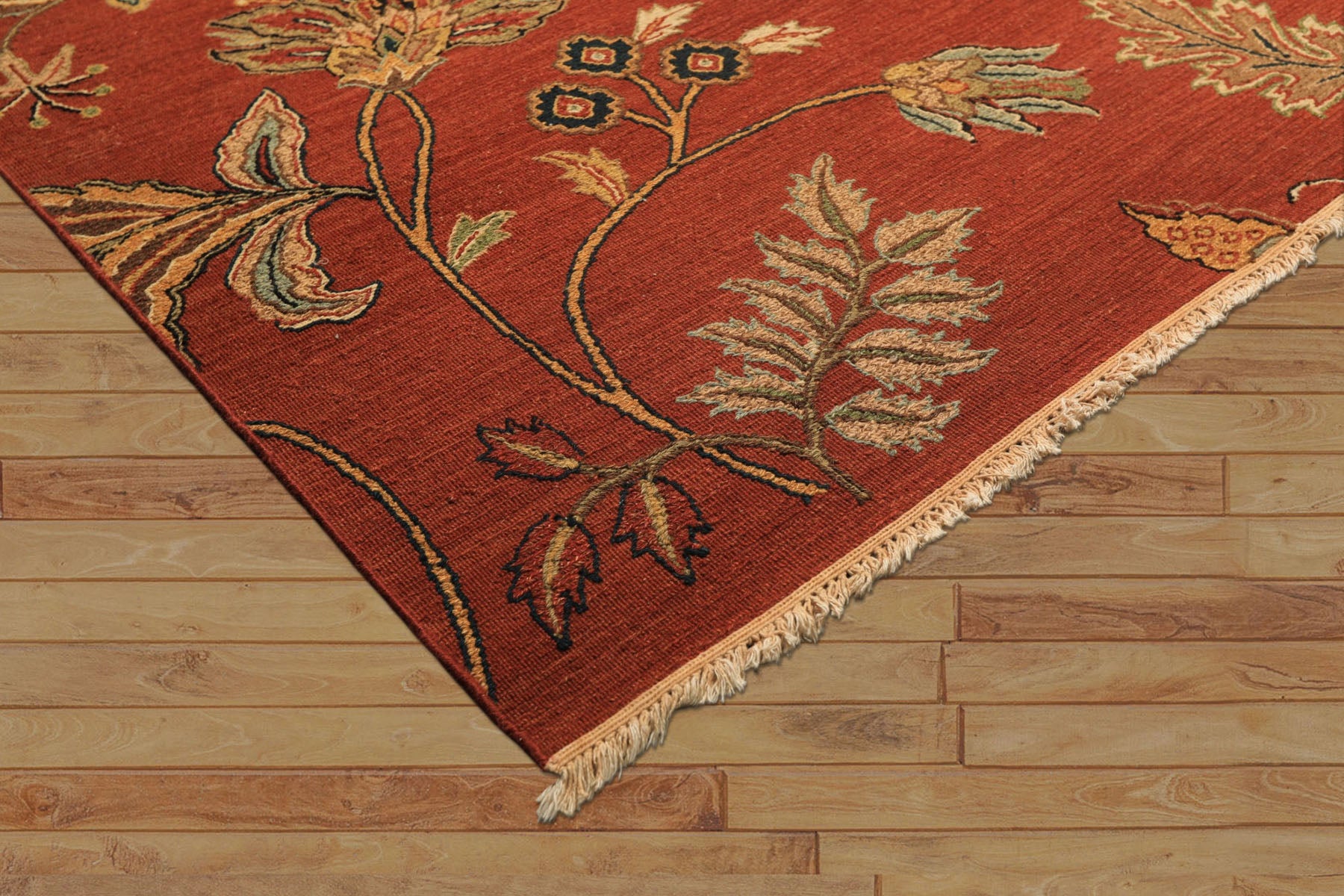 8x10 Rust, Gold, Charcoal Color Hand Knotted Soumak Wool Transitional Oriental Rug