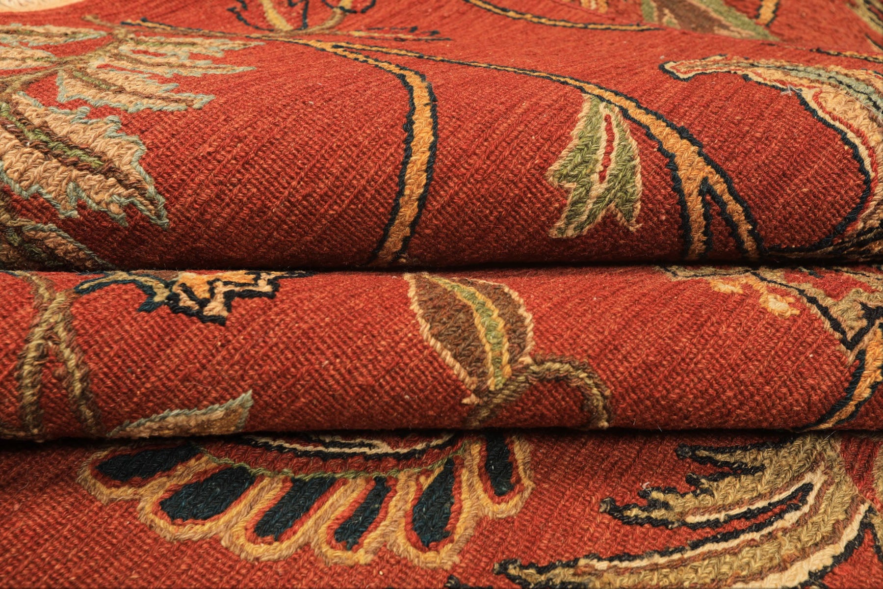 8x10 Rust, Gold, Charcoal Color Hand Knotted Soumak Wool Transitional Oriental Rug