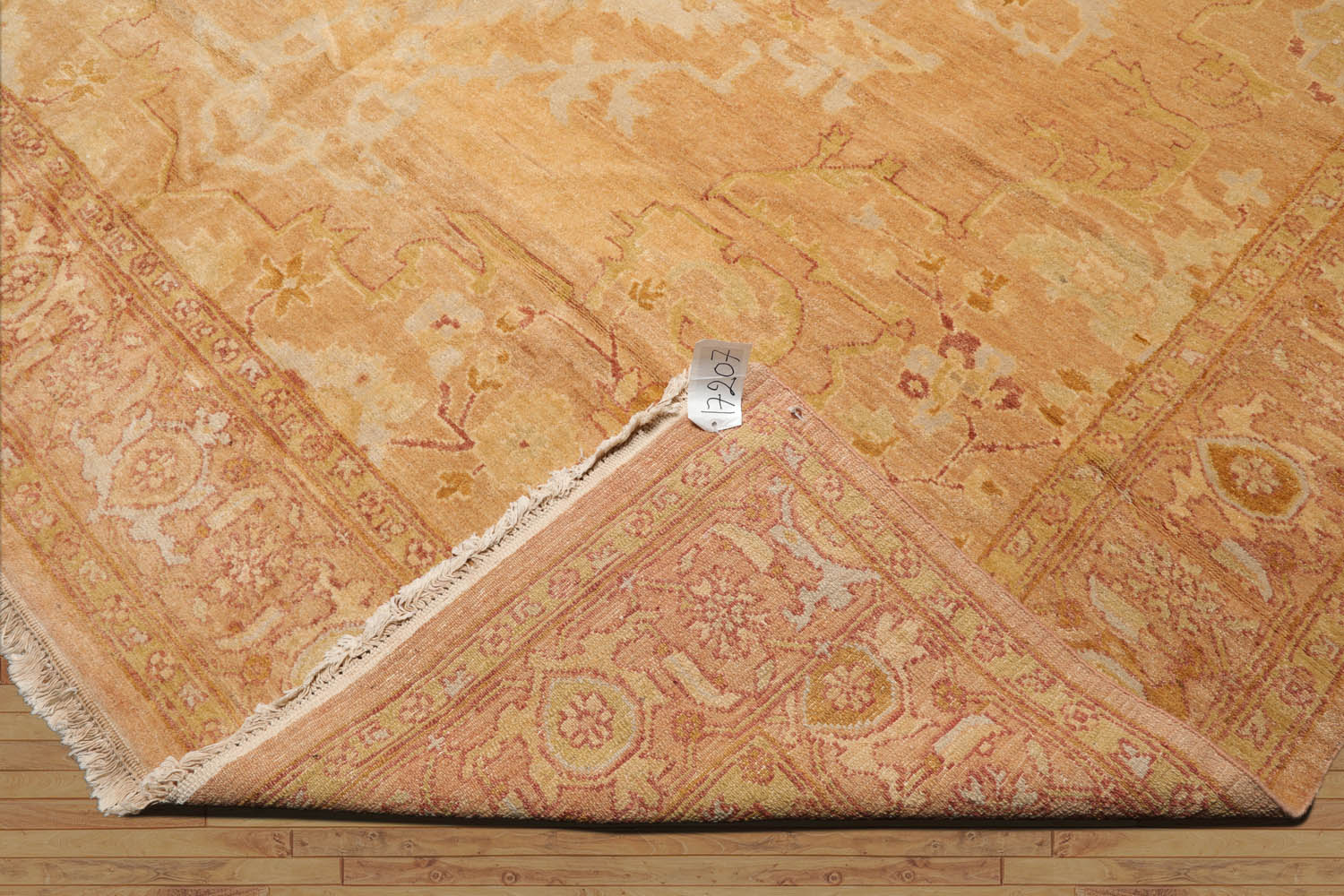 10x14 Pale Peach, Beige, Rust Color Hand Knotted All-Over 100% Wool Traditional Oriental Rug
