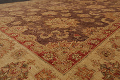 9x12 Aubergine, Gold, Rust Color Hand Knotted All-Over 100% Wool Traditional Oriental Rug