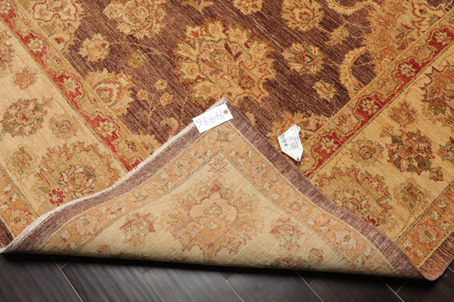 9x12 Aubergine, Gold, Rust Color Hand Knotted All-Over 100% Wool Traditional Oriental Rug