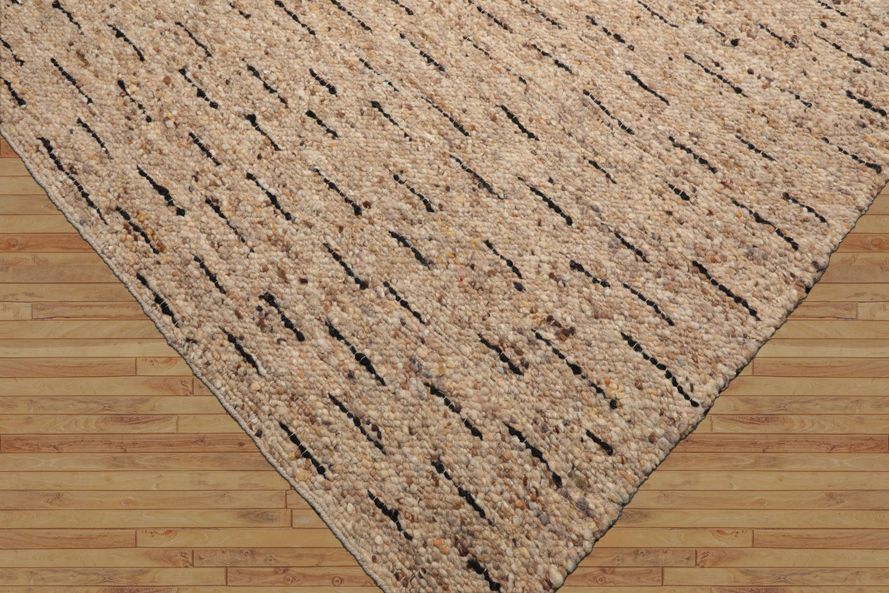 Hillam Multi Size Oatmeal Hand Woven Wool Area Rug LoomBloom Geometric Flatweave Contemporary Style