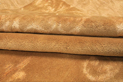8x10 Tone on Tone Gold, , Color Hand Knotted Tibetan Wool & Bamboo Silk Transitional Oriental Rug